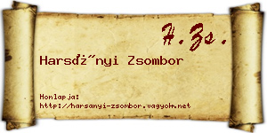 Harsányi Zsombor névjegykártya